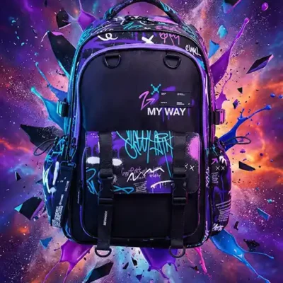 CHMOLA Ergonomic Lightweight Waterproof Backpack - 2025 Red Dot Award Nominee - Large Capacity Graffiti Urban School & Travel Bag